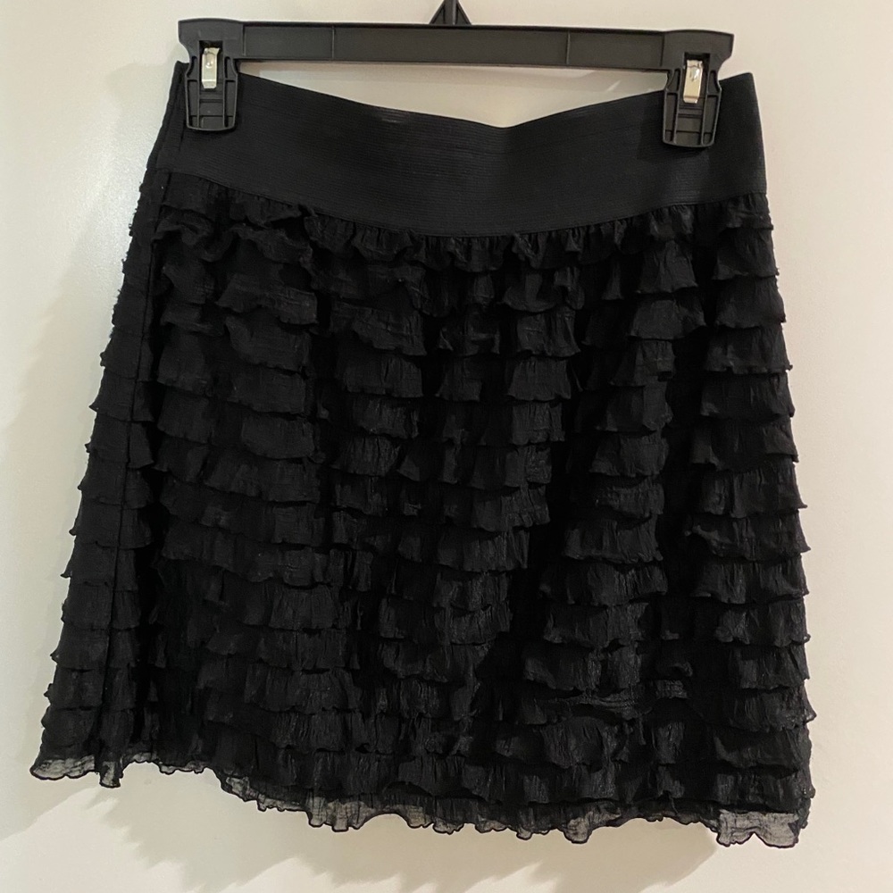 Ruffled black shirt